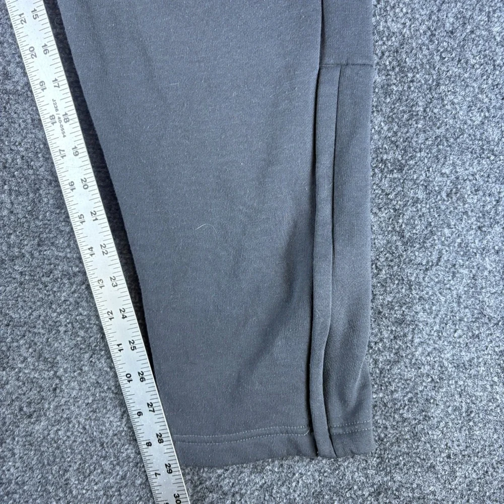Adidas Sweatpants Mens 32x29 Gray Logo Fleece Lined Ankle Zipper Tapered Leg